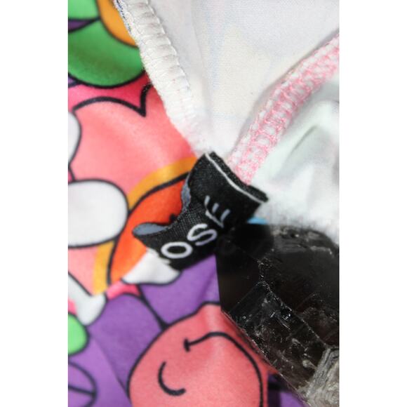 Deerose Happy Face Daisy Bell Bottom Flare Leggings Bright Colorful Hippie M - Picture 6 of 13